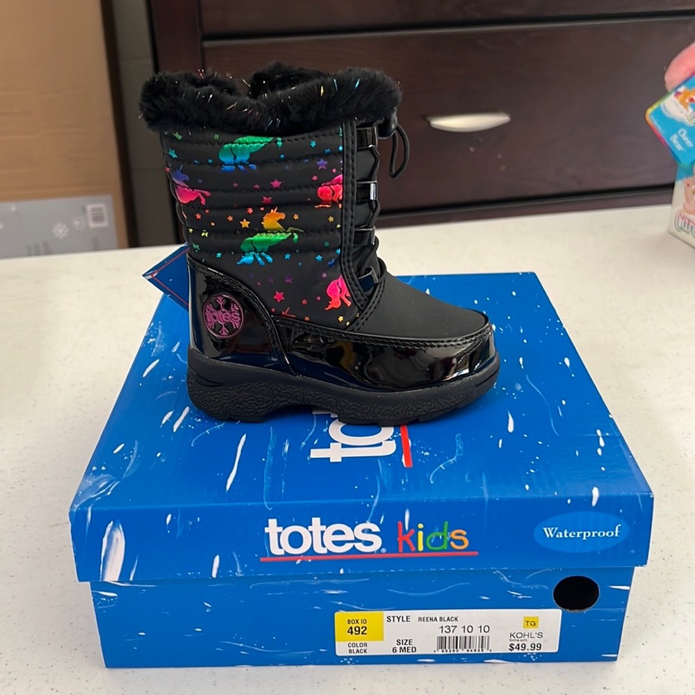 Waterproof Toddler unicorn snow boots